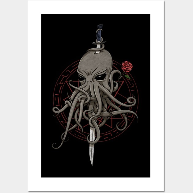 The Cthulhu Red Rose Wall Art by diardo